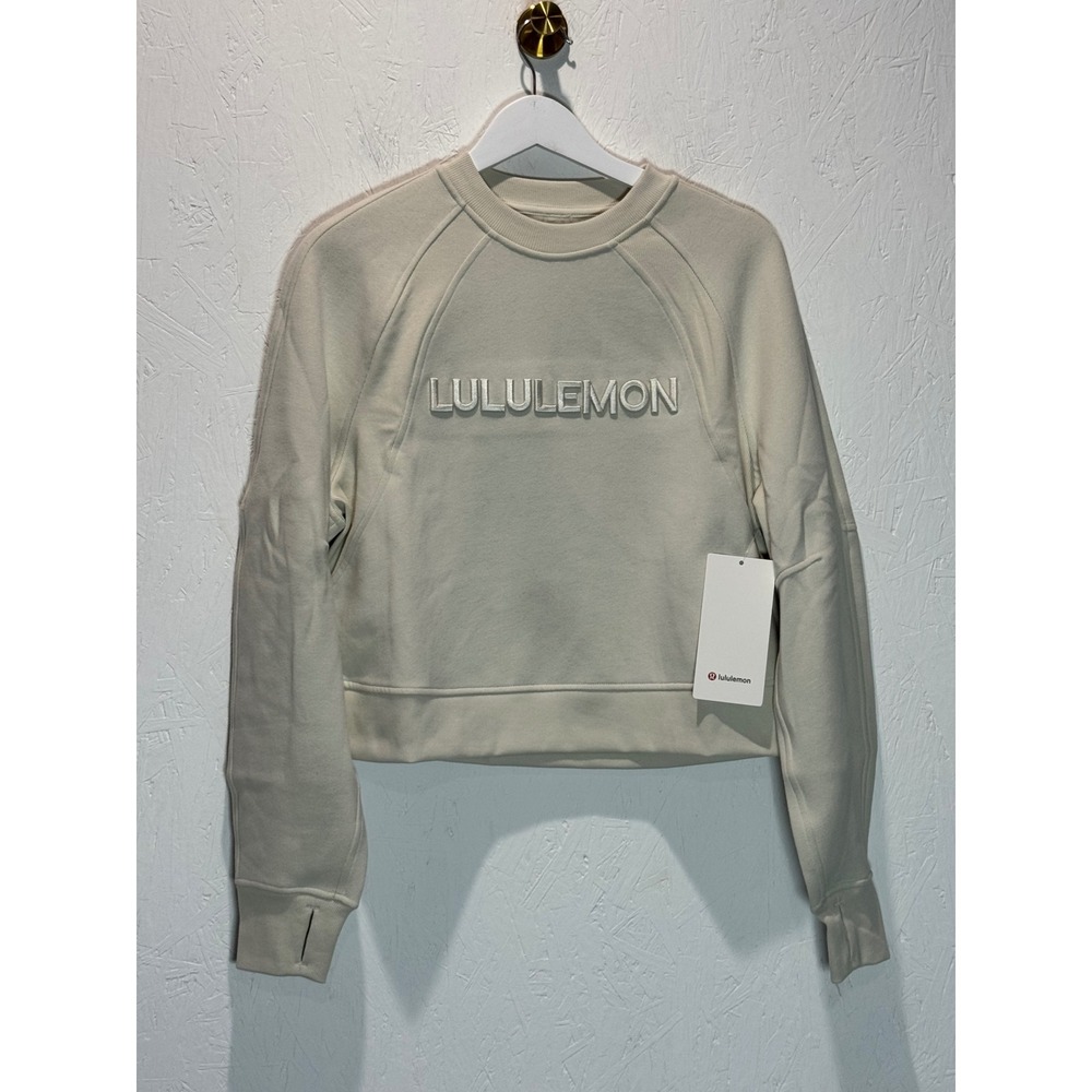 Lululemon Scuba Oversized Crewneck Pullover Bone XS/S LW3HSXS Sweatshirt